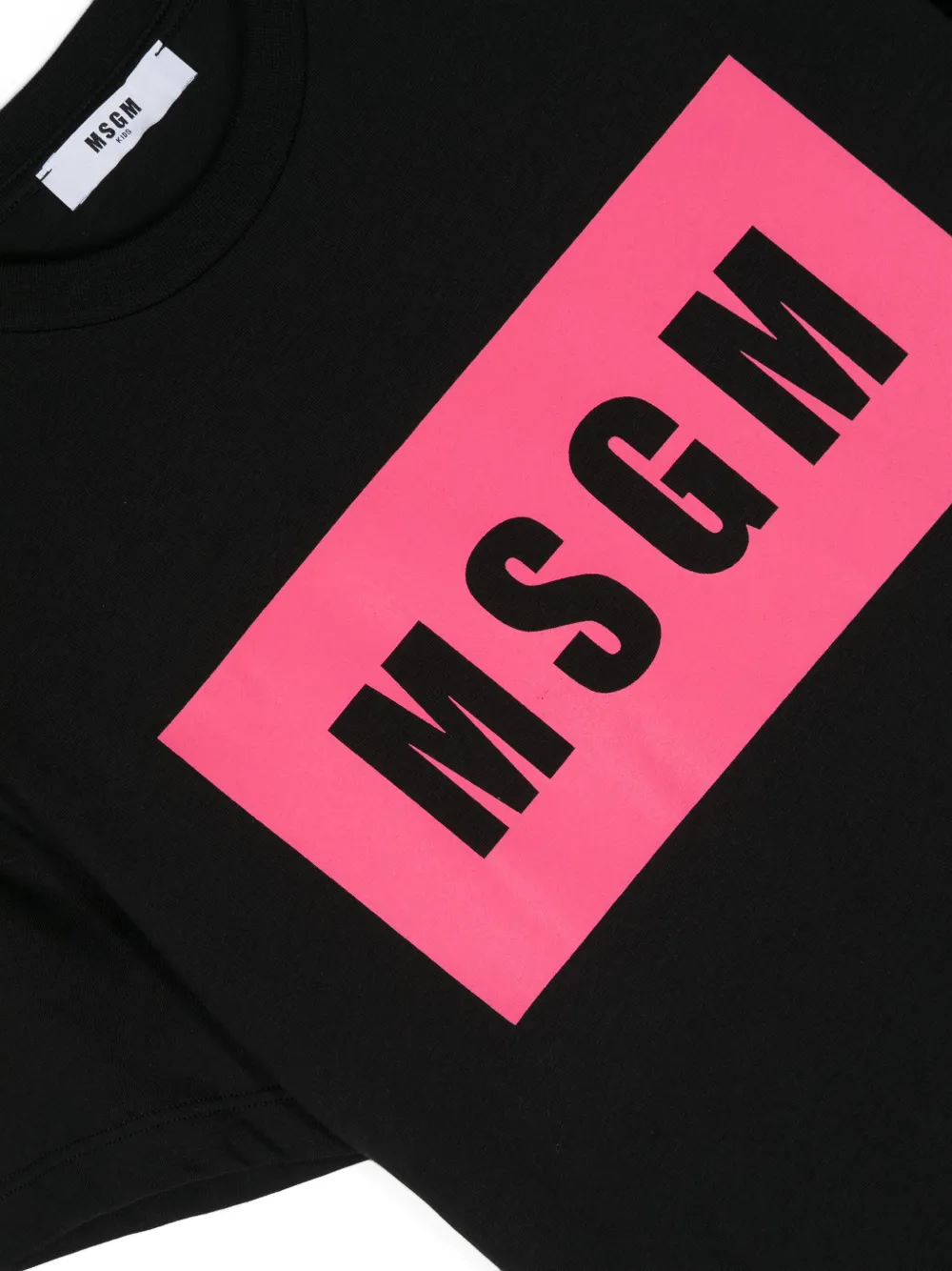 MSGM Kids T-shirt met logoprint Zwart