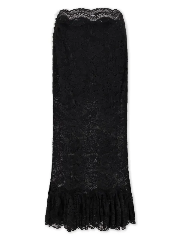 Rabanne high waist Lace Midi Skirt Black FARFETCH CA