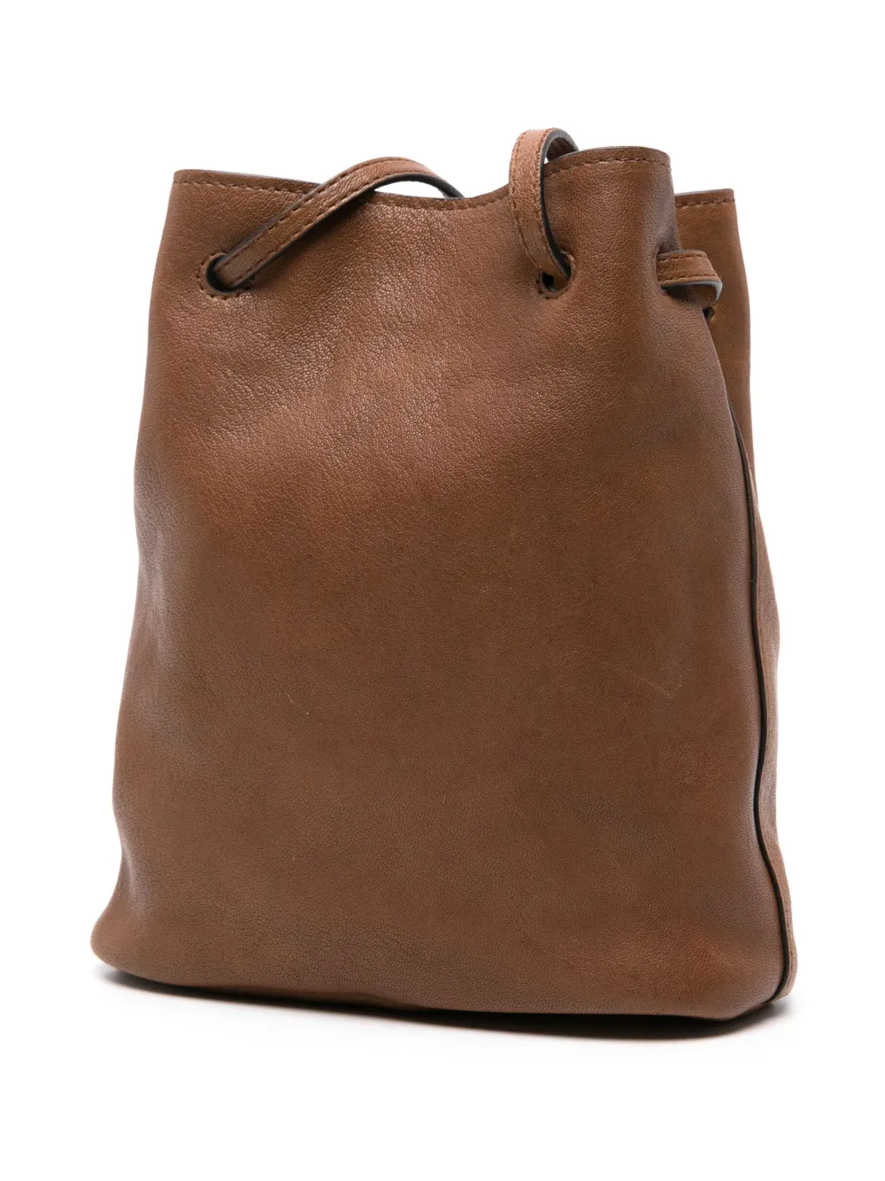 Miu Bucket-tas met logo-reliëf Bruin