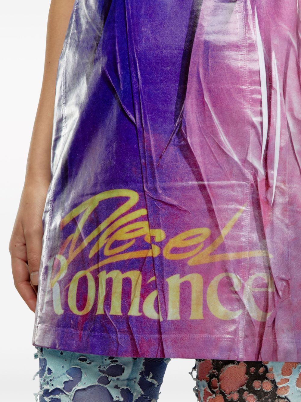 Shop Diesel D-belle Printed Minidress In 紫色