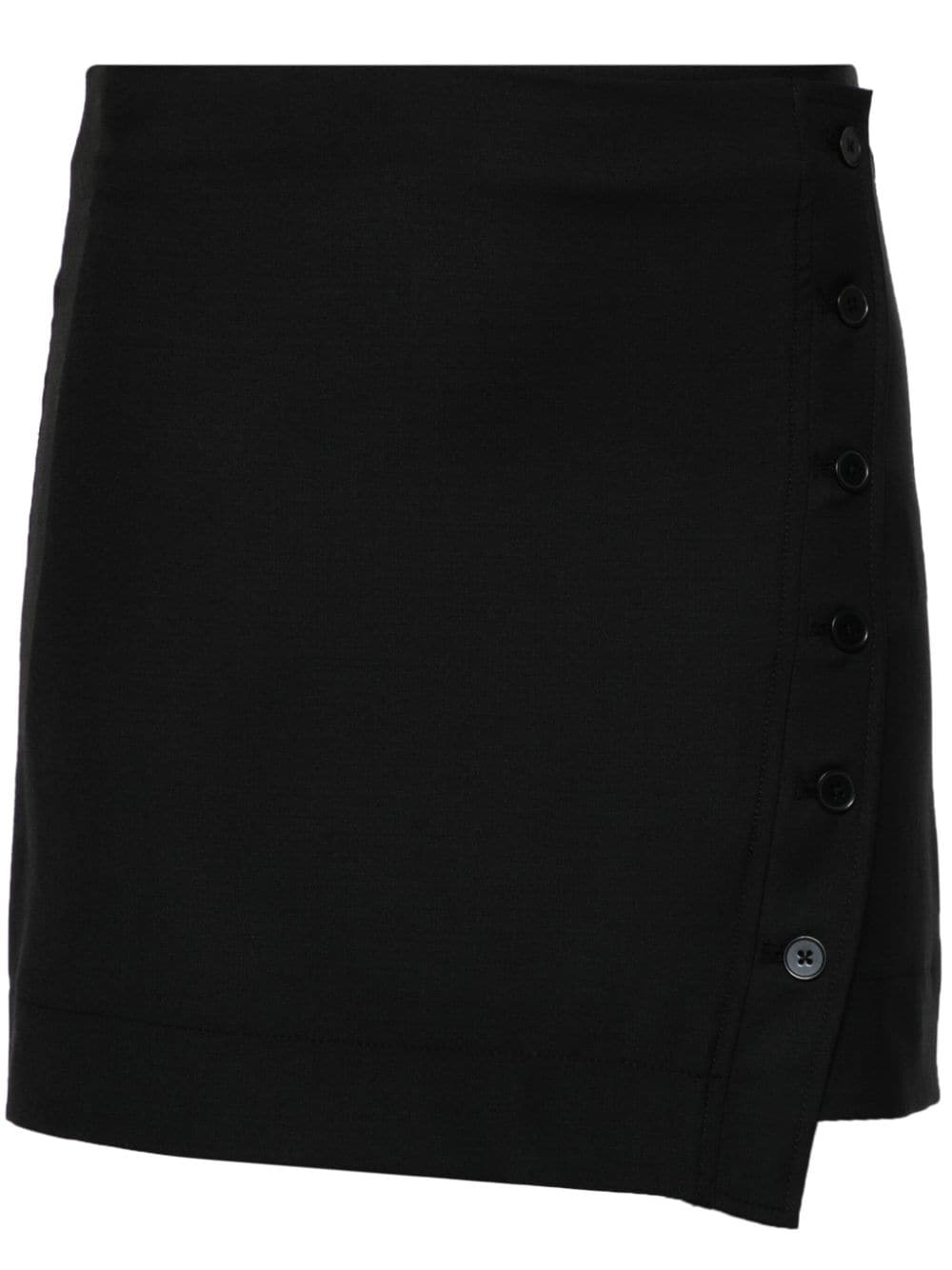 button-up wrap miniskirt