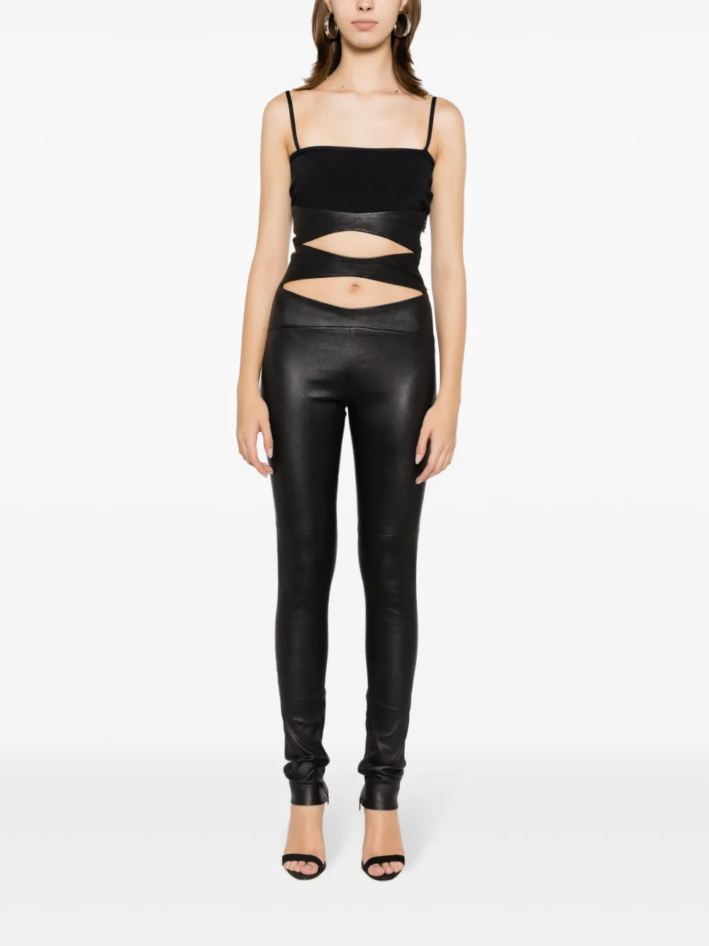 Mônot Legging de couro com recorte vazado | Calça Legging | Image 2