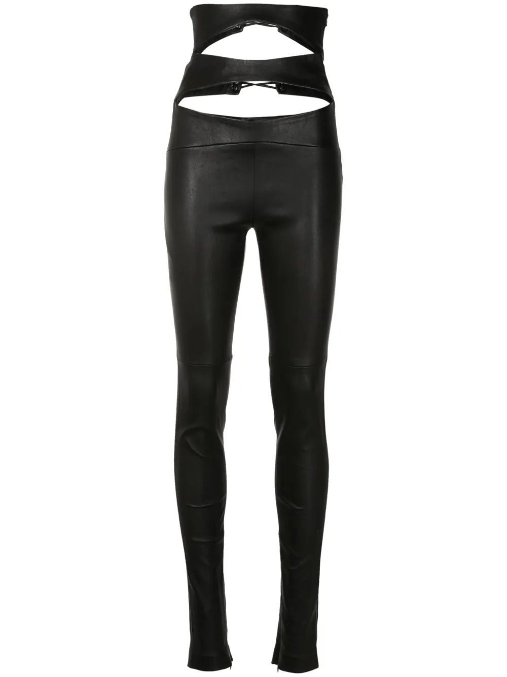 Mônot Legging de couro com recorte vazado | Preto | Image 1