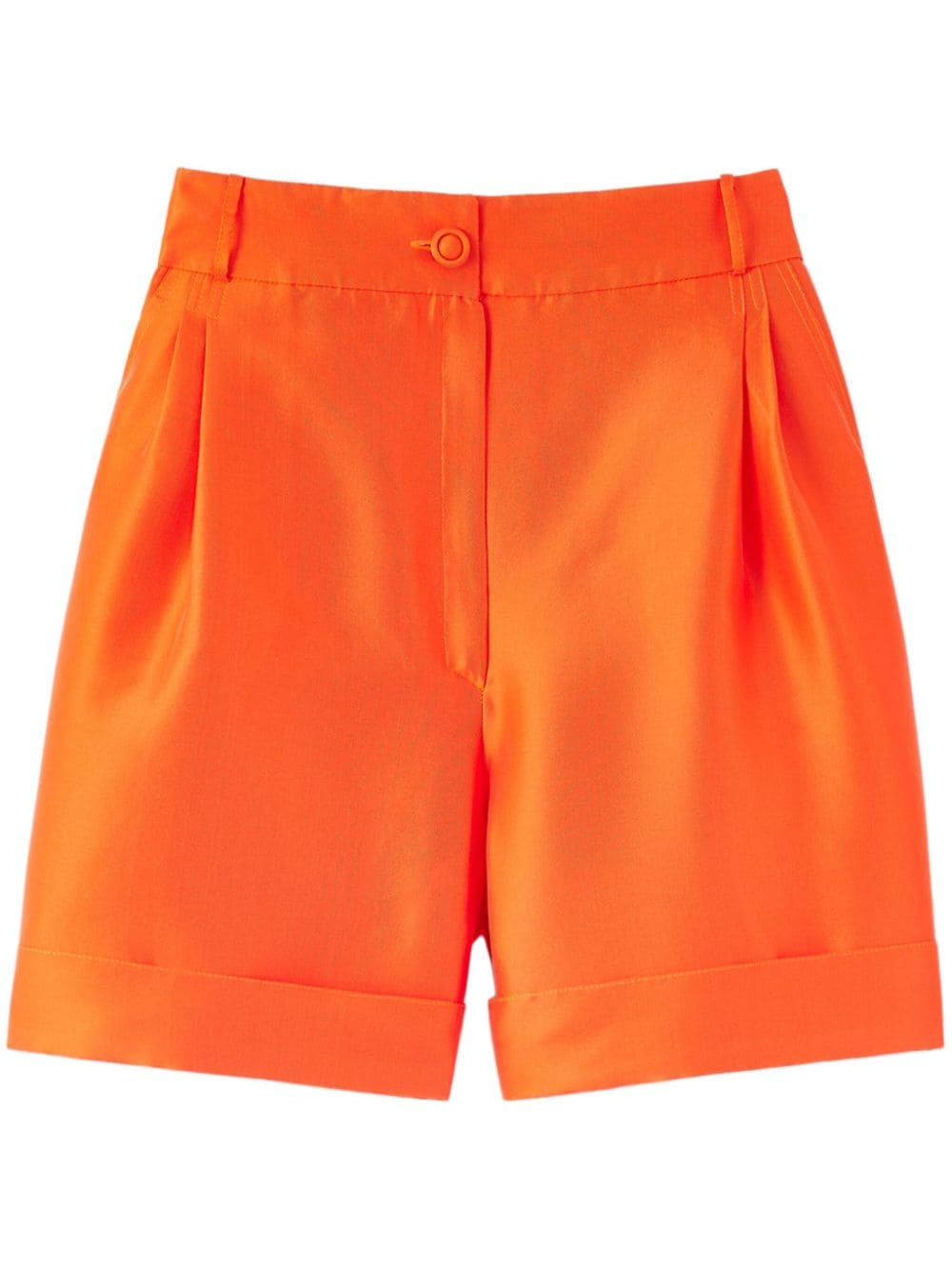 D'estree Daniel Pleat-detail Shorts In Orange