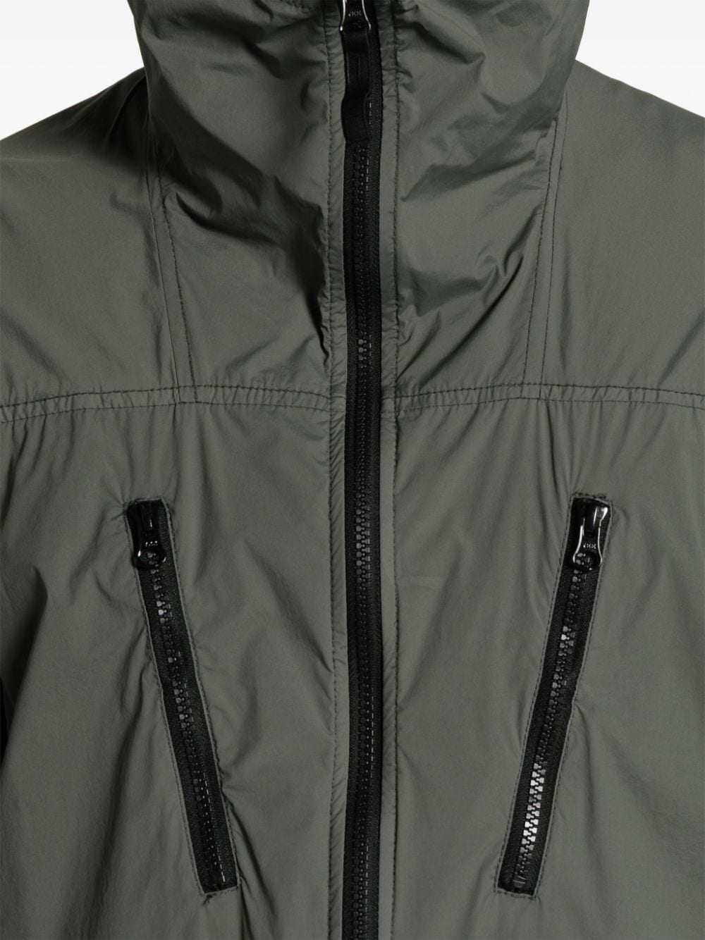 Shop Stone Island Skin Touch Nylon-tc Hooded Jacket In V0059 Grigio/green