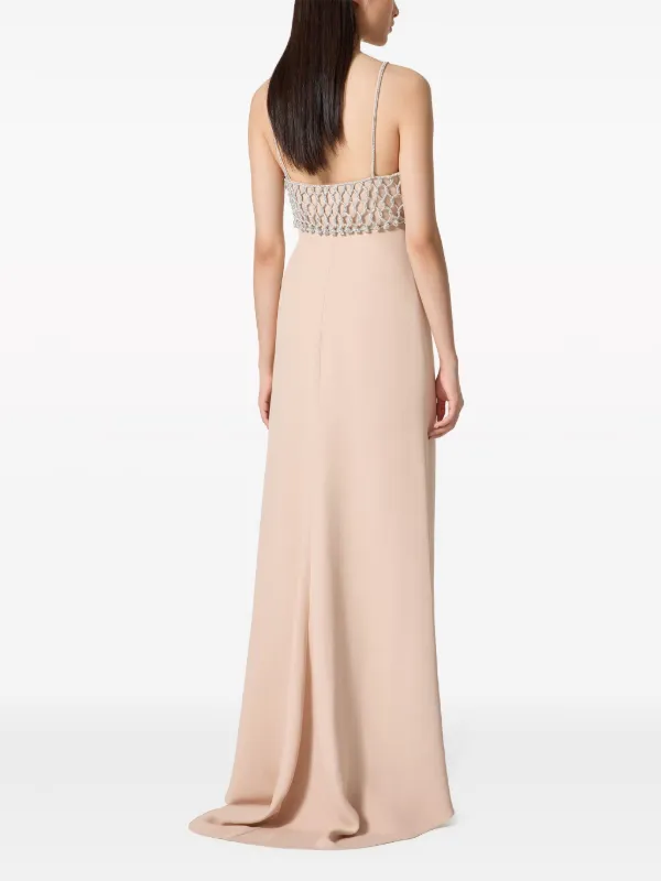 【関税&送料込】Valentino Garavani Ivory Cady Couture Wide-L Valentino Garavani Cady Couture Embroidered Gown | White