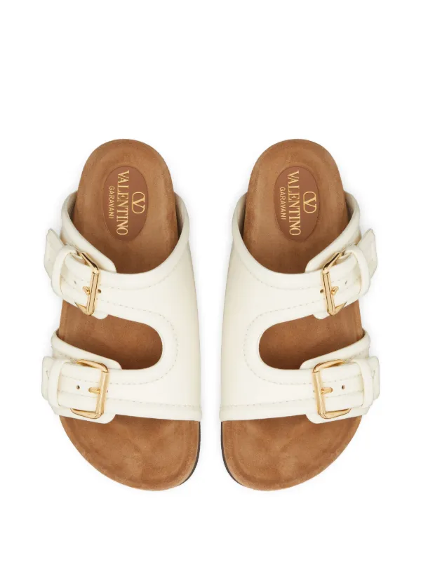 Valentino Garavani double-strap Leather Sandals | White Valentino Garavani double-strap Leather Sandals | White