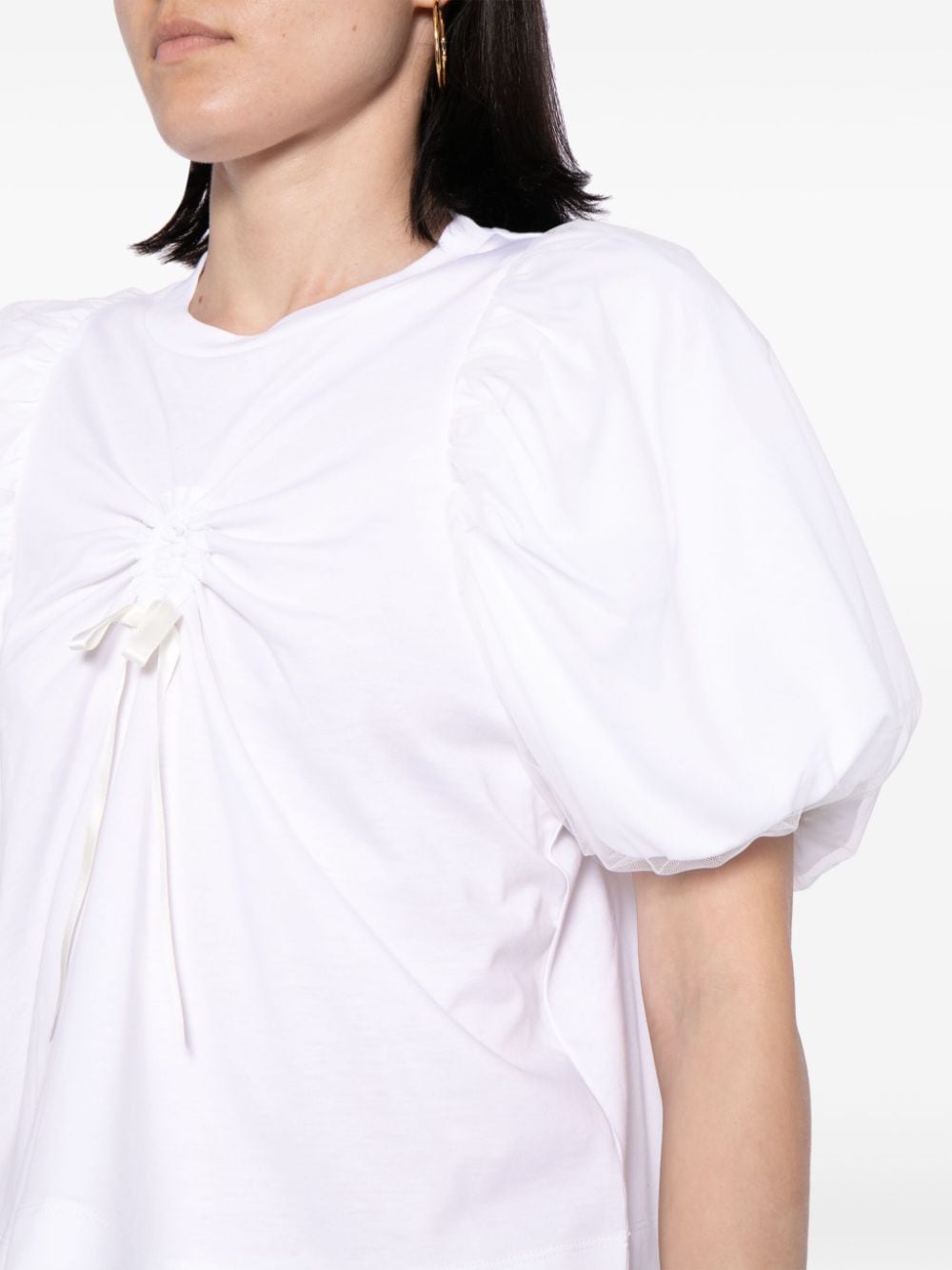 Shop Simone Rocha Bow-embellished Poplin Blouse In White