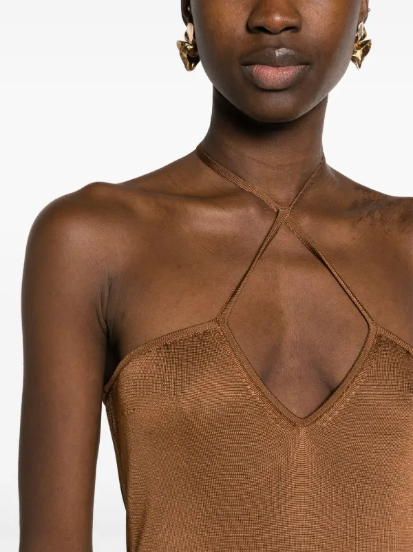 tom ford brown dress Tom Ford Halterneck Maxi Dress