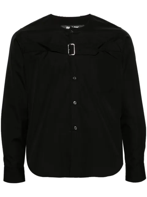 Black Comme Des Garçons camisa de popelina con detalle de hebilla