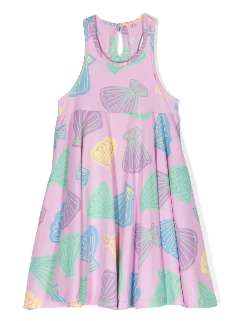 Stella McCartney Kids vestido con conchas de mar estampada