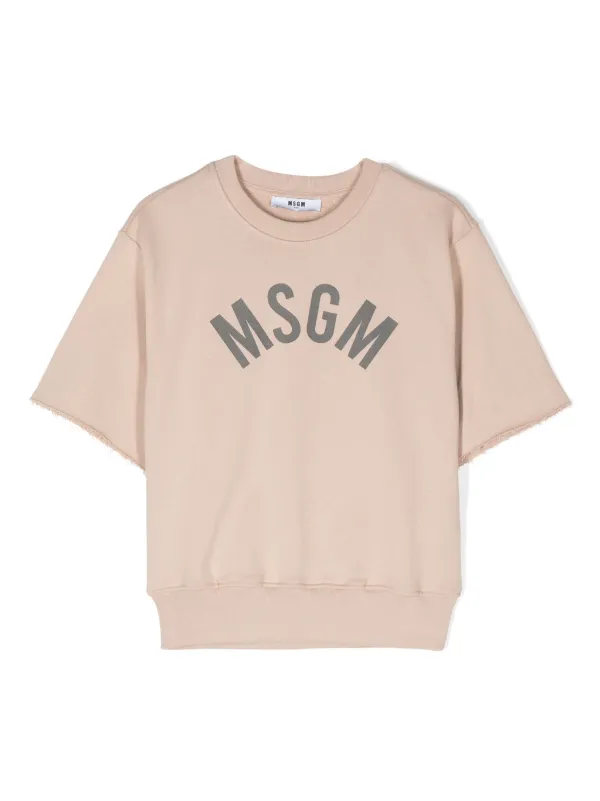 MSGM Kids logo print Cotton Sweatshirt Farfetch
