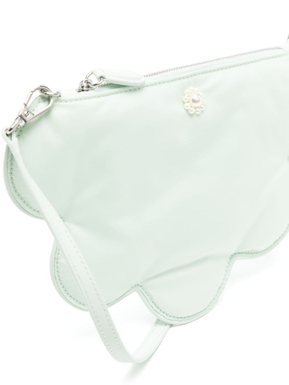 Shop Simone Rocha Daisy Satin Shoulder Bag In Green