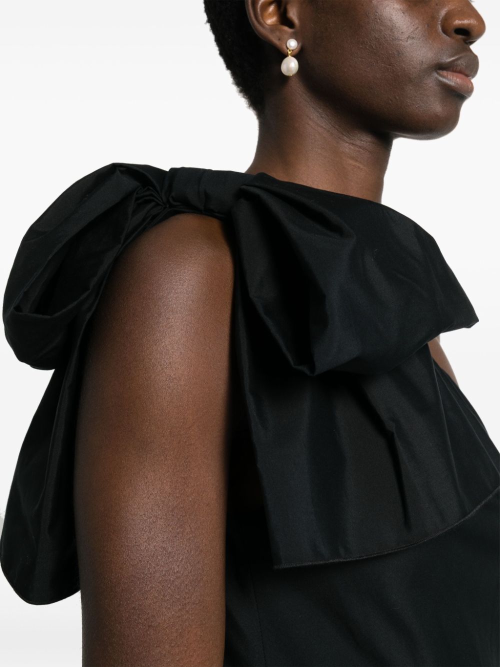 Shop Giambattista Valli Bow-detail Cotton Dress In Black