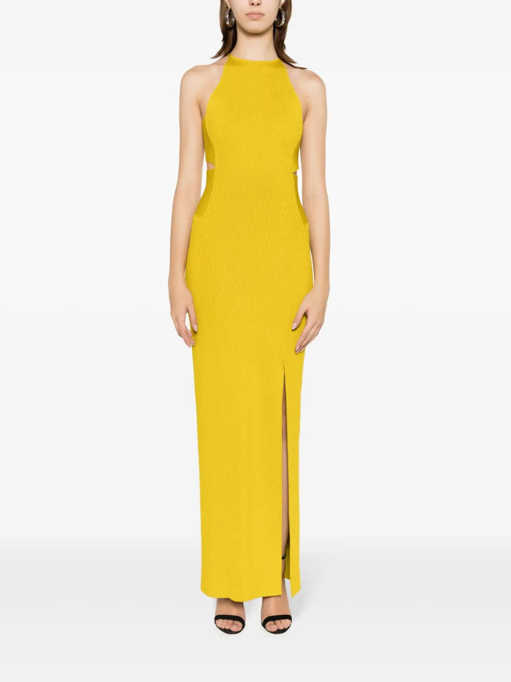Galvan London Metallic maxi-jurk - Groen