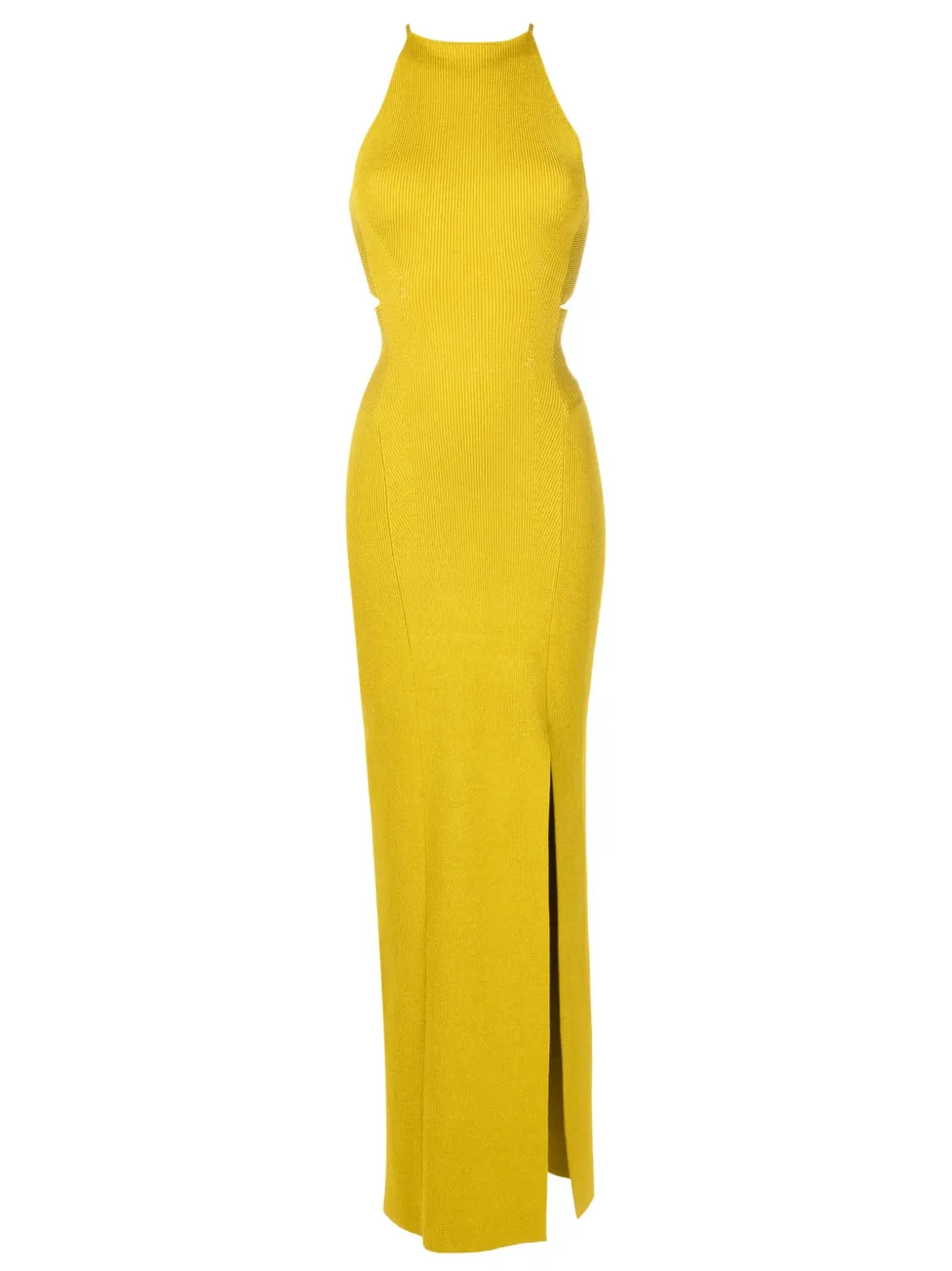 metallic knitted maxi dress