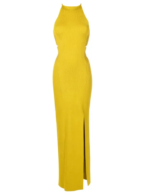 Galvan London metallic knitted maxi dress