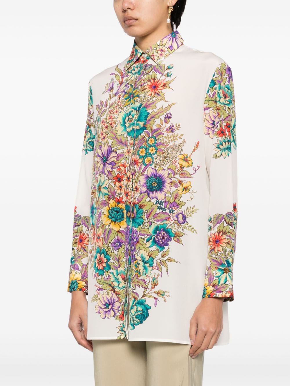 ETRO Overhemd met bloemenprint Beige