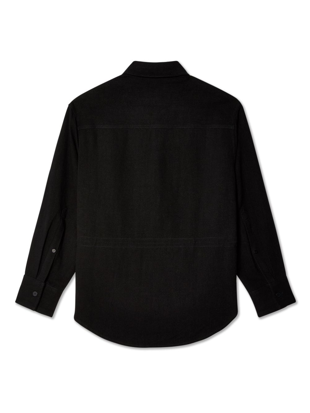 Shop Eckhaus Latta Serra Linen-blend Shirt In Black