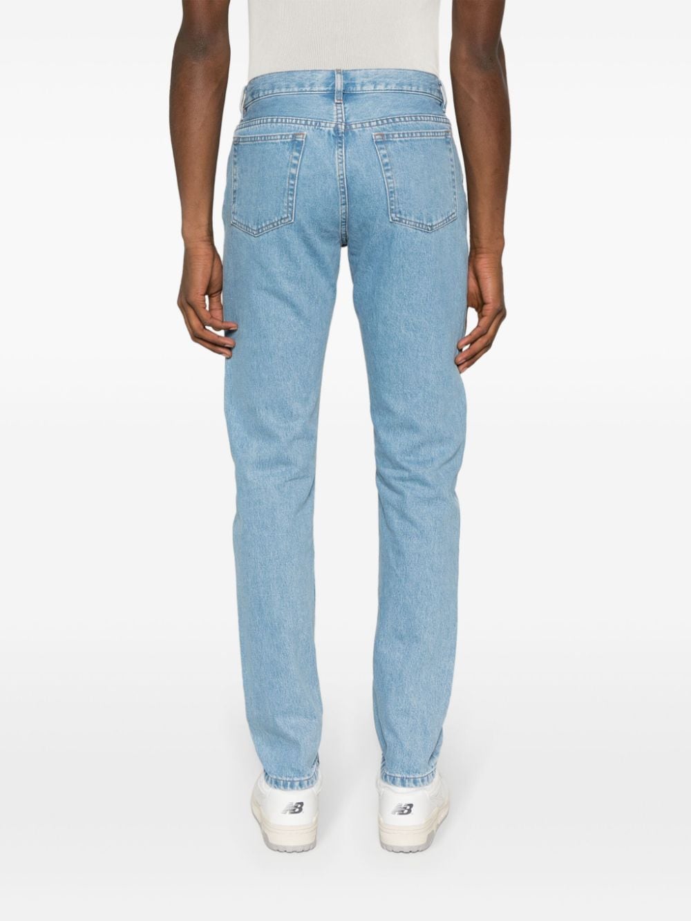 Shop Apc Slim-cut Cotton Jeans In Blue