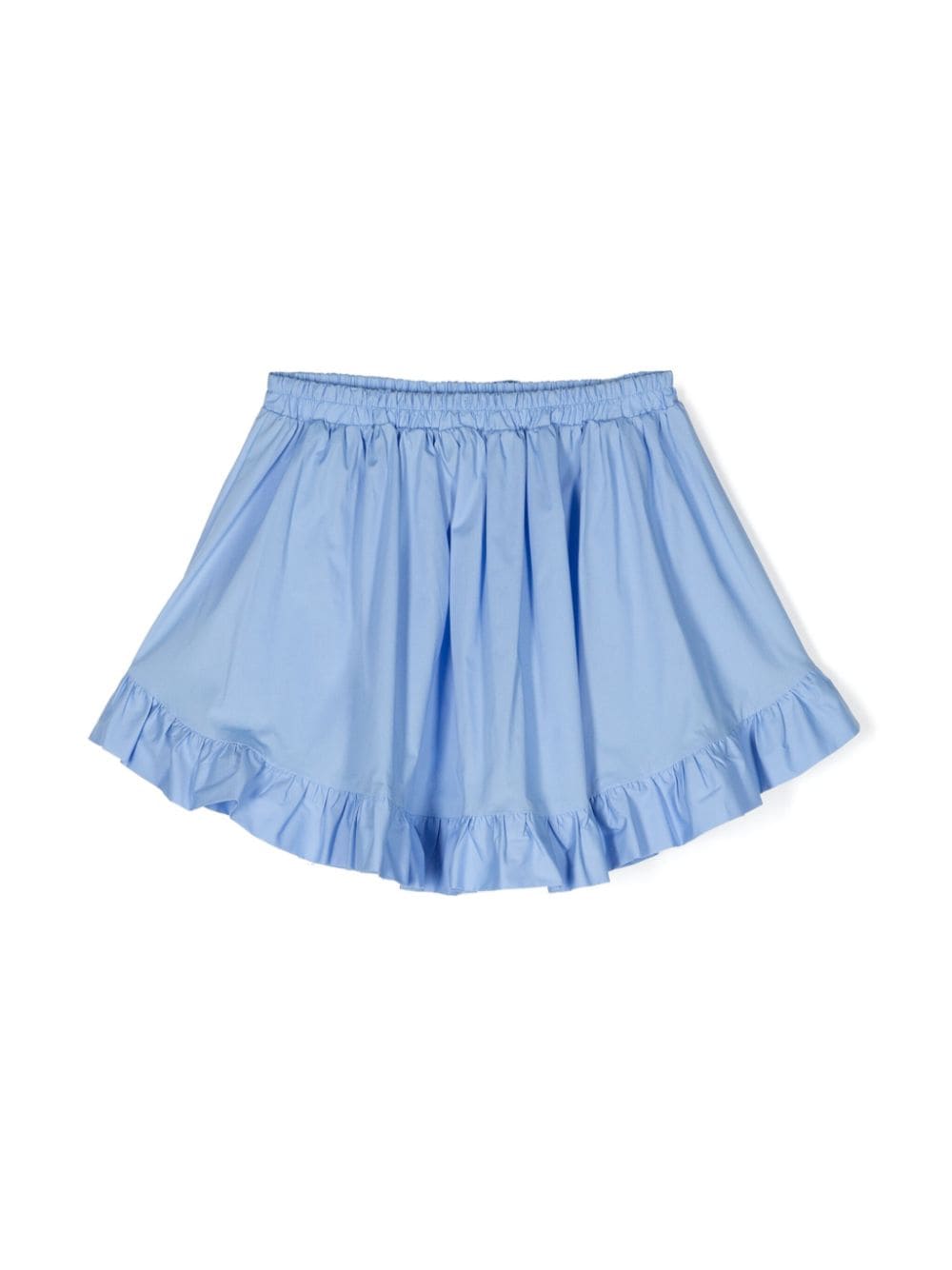 Shop Msgm Embroidered-logo Skirt In Blue