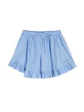 MSGM Kids embroidered-logo skirt - Blue