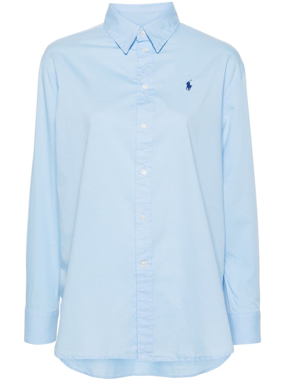 Polo Ralph Lauren Polo-pony-embroidery Cotton Shirt In Blue
