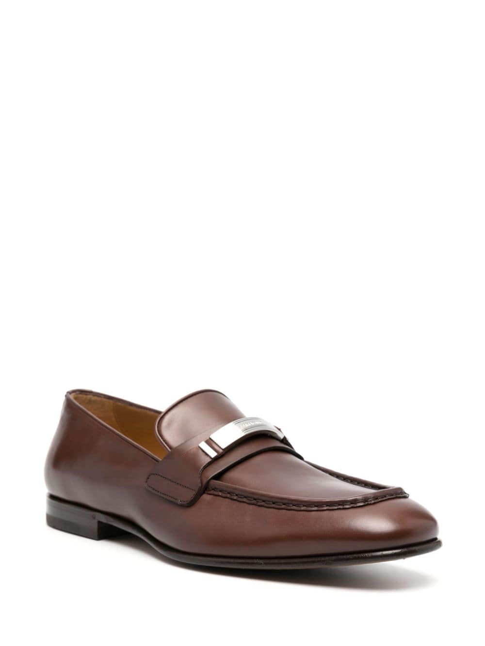 Ferragamo Loafers met gegraveerd logo - Bruin