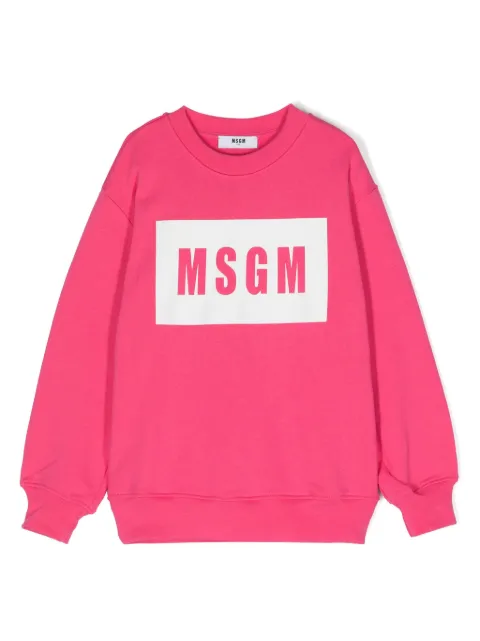 MSGM Kids logo-print cotton sweatshirt