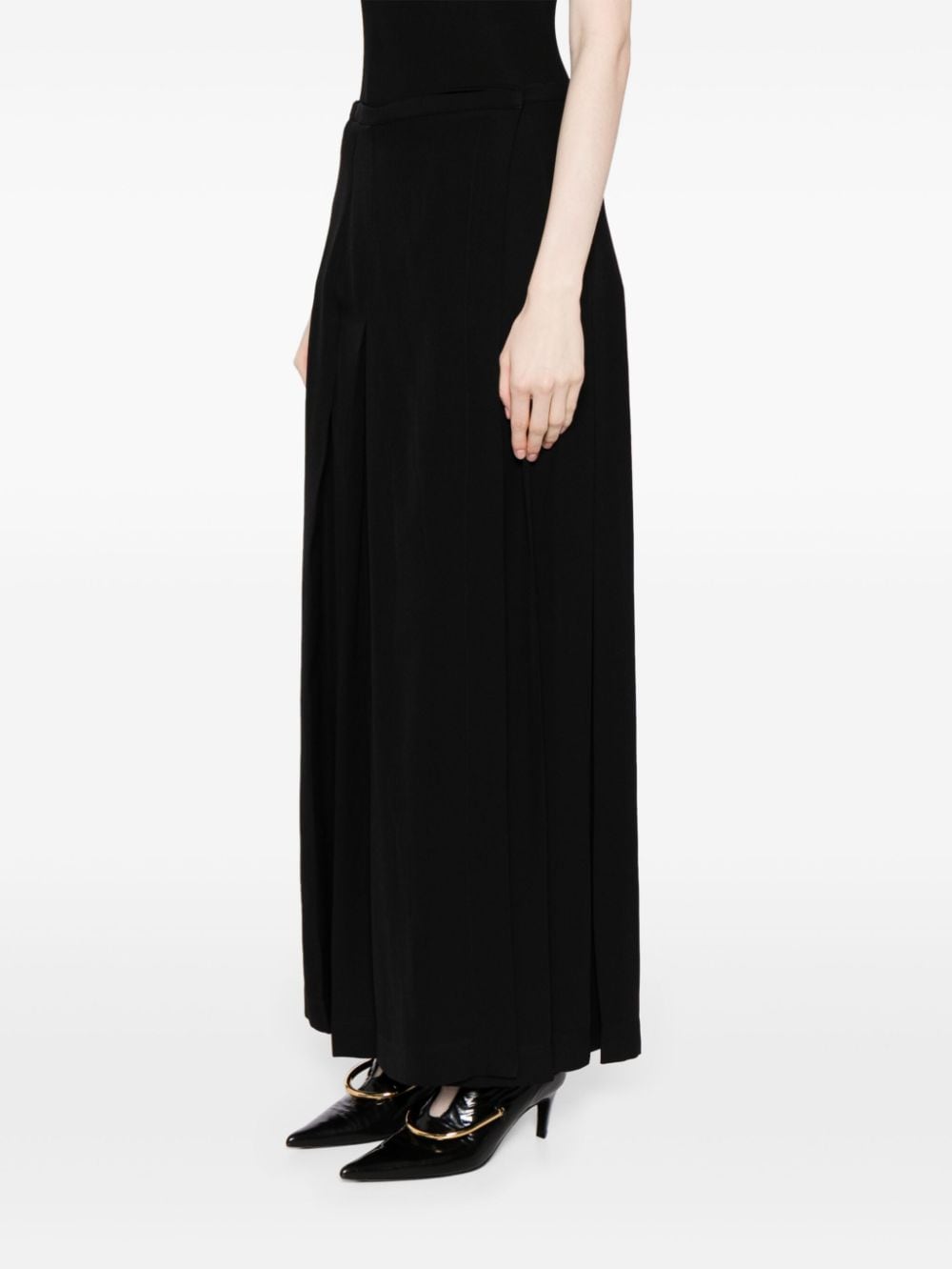 Shop Totême Pleated Wrap Skirt In Black