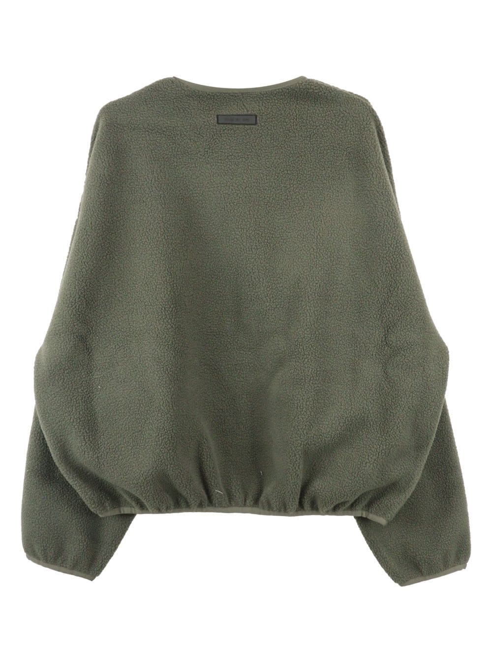 Shop Essentials Logo-appliqué Fleece-texture Sweatshirt In Green