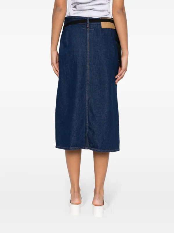 Wrap midi denim skirt sales