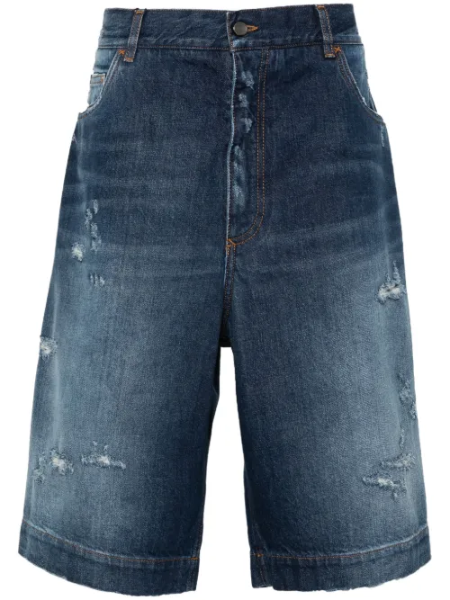 Short en jean à plaque logo - Dolce & Gabbana - Modalova
