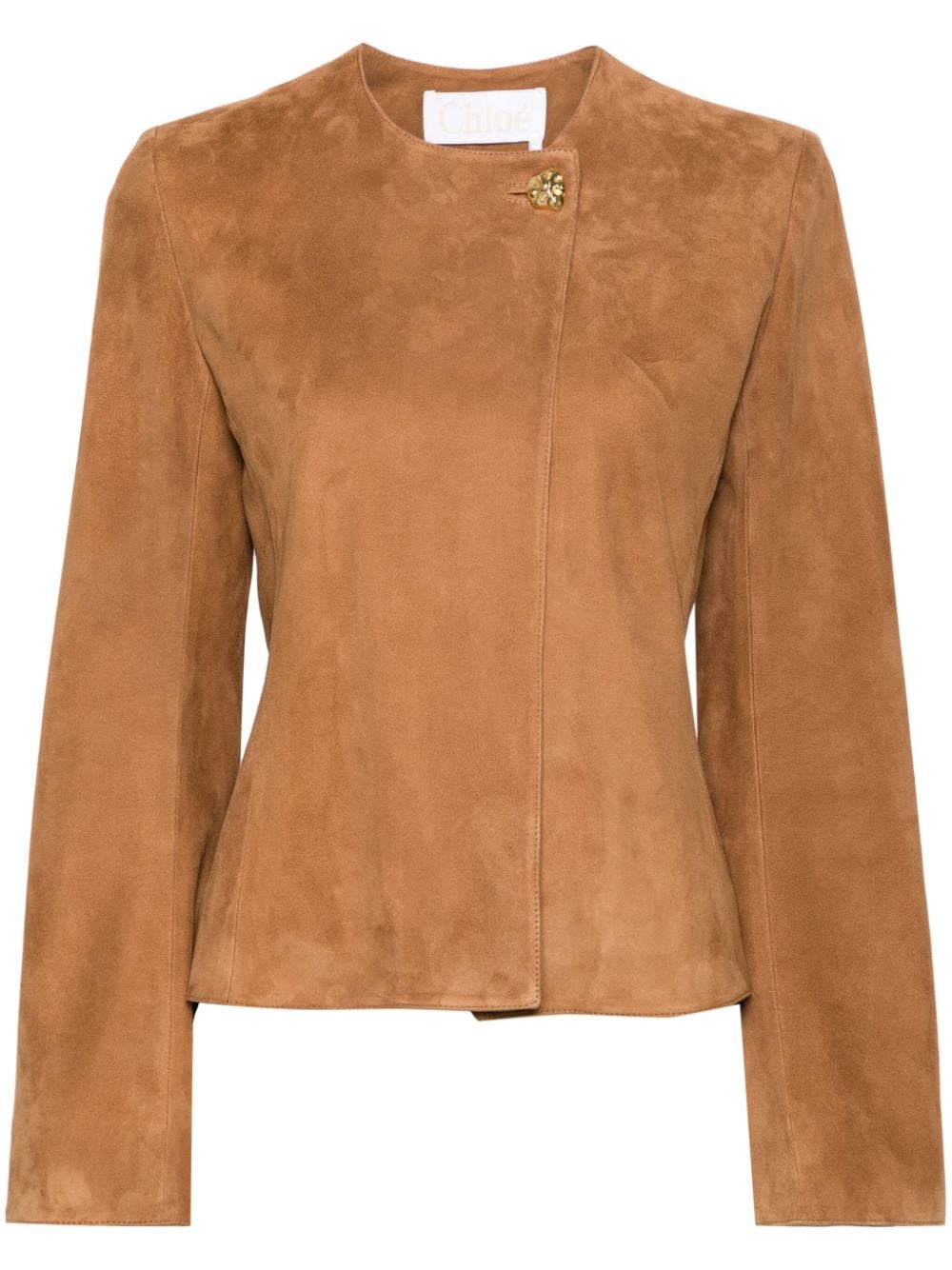 Chloé Suede Fitted Jacket In Brown