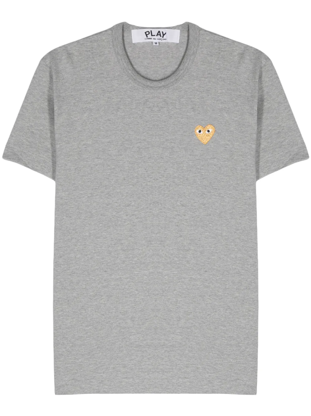 Comme Des Garçons Play Heart-patch Cotton T-shirt In Grey