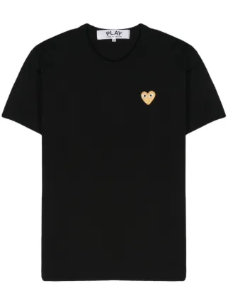 Comme Des Garçons Play ハートパッチ Tシャツ | ブラック | FARFETCH JP