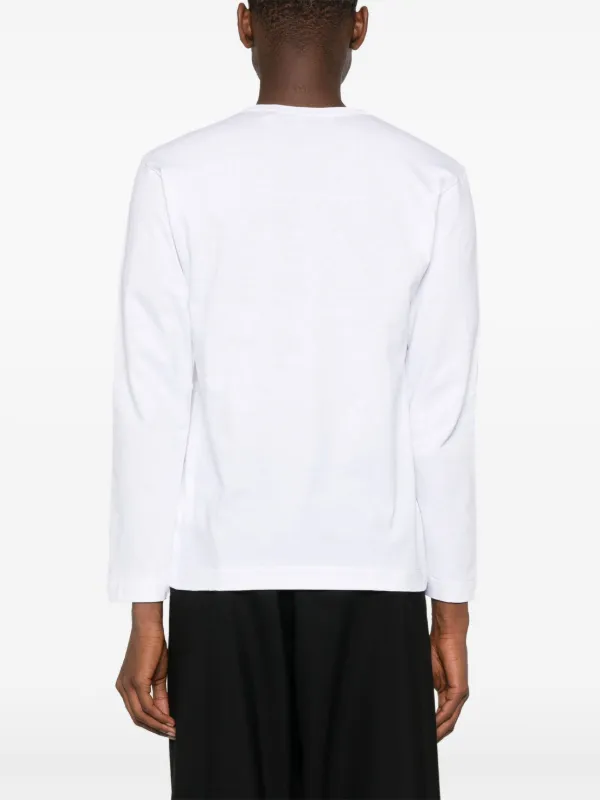 Comme Des Garçons Play Camiseta Mangas Longas Com Aplicação