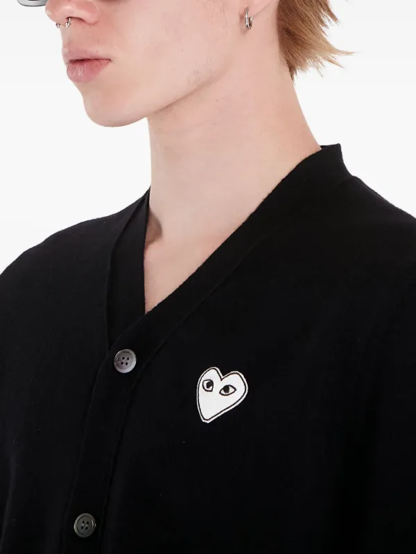 Comme Des Garçons Play ハートパッチ カーディガン | ブラック