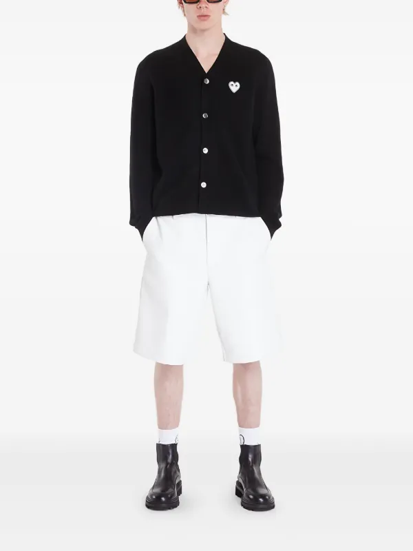 PLAY COMME DES GARCONS ブラック カーディガン M PLAY COMME des GARCONS - プレイコムデギャルソン V-NECK CARDIGAN