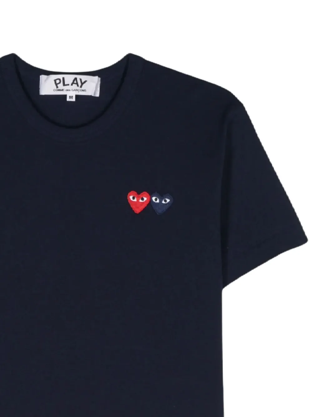 Comme Des Garçons T-shirt met hartpatch Blauw