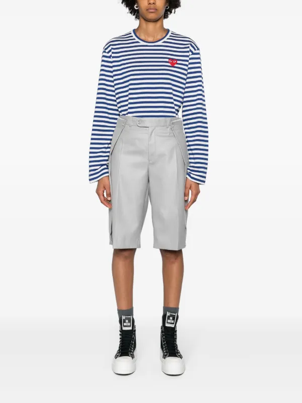 Comme Des Garçons Play Camiseta Listrada Com Patch De Coração