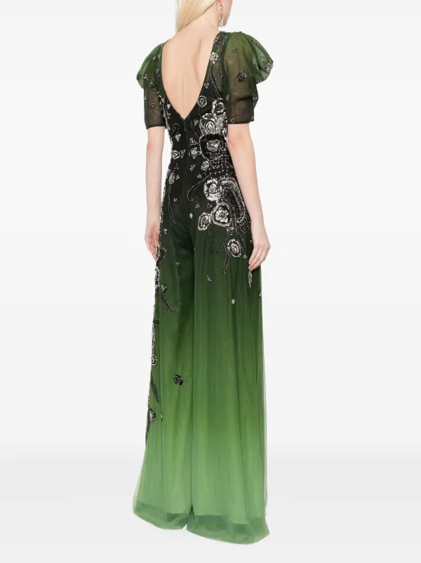 ワンピース Saiid Kobeisy Velvet Flared Jumpsuit With A Beaded Top Velvet flared jumpsuit with a beaded top – Saiid Kobeisy Online