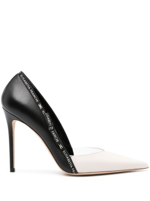 Elisabetta Franchi 110mm logo-embroidered pumps