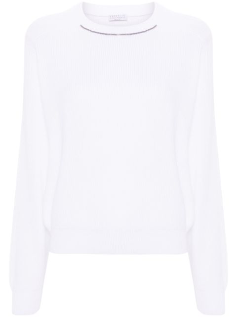 Brunello Cucinelli Monili bead-embellished cotton jumper Women