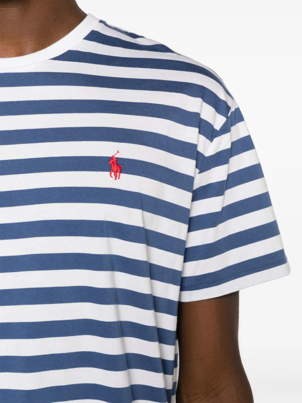 Shop Polo Ralph Lauren Polo Pony Striped T-shirt In White