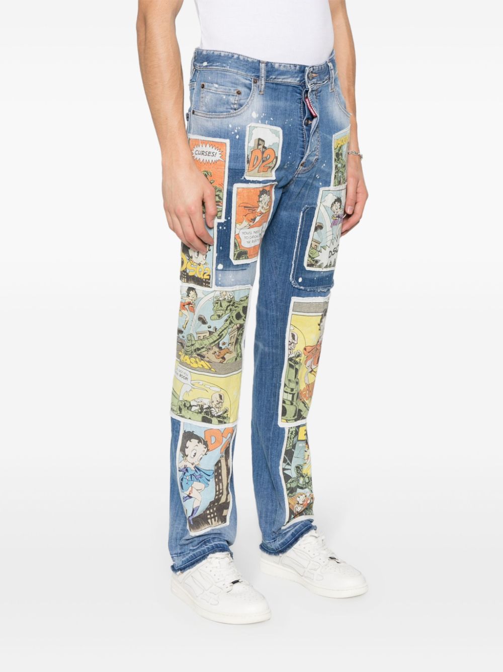 Shop Dsquared2 Betty Boop Straight-leg Jeans In Blue