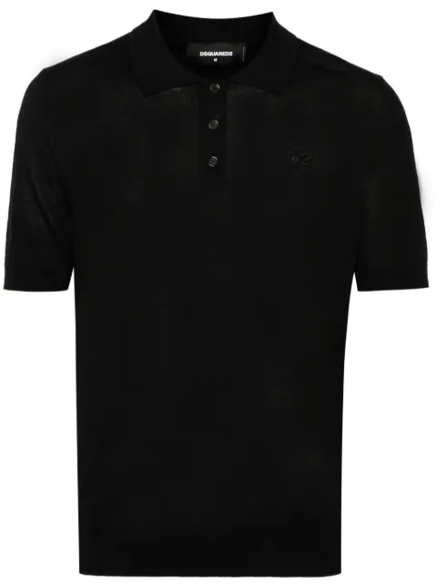 DSQUARED2 embroidered-logo ribbed polo shirt