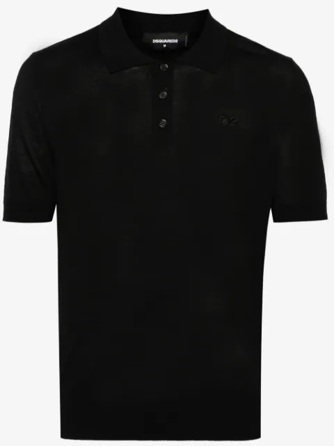 DSQUARED2 playera tipo polo de canalé con logo bordado