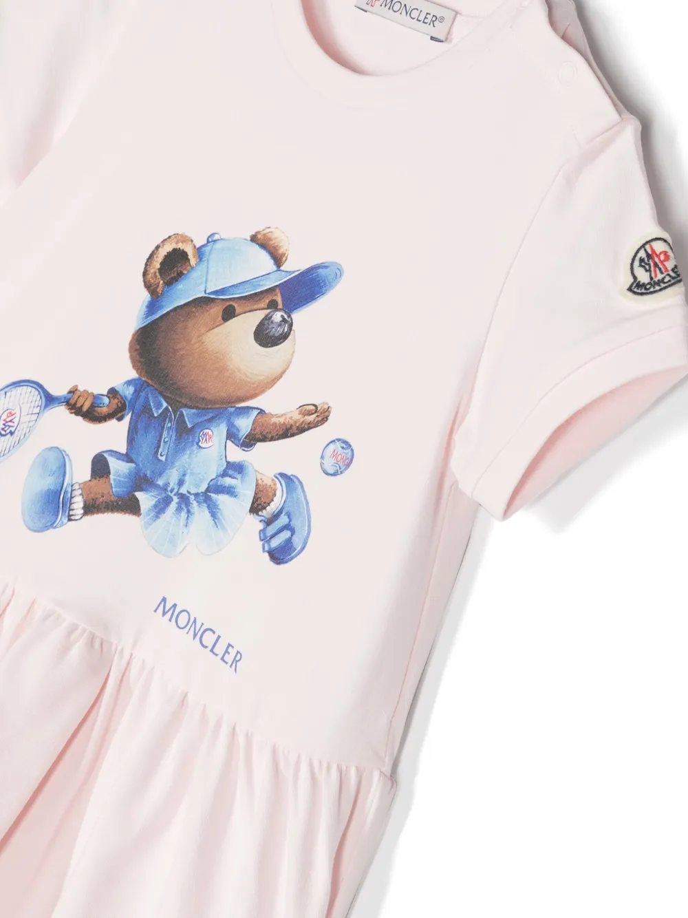 Moncler Enfant Jurk met teddybeerprint Roze