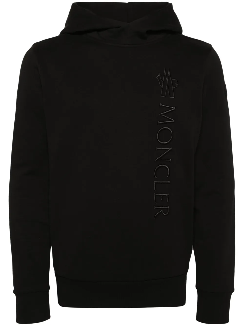 Moncler Hoodie met geborduurd logo Zwart